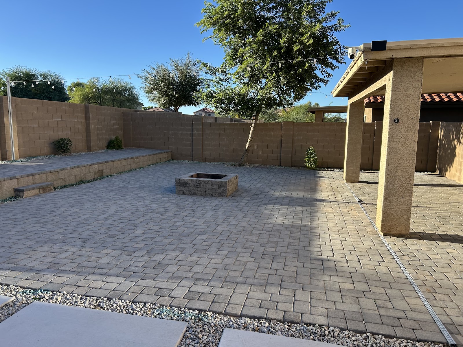 Completed paver and turf yard